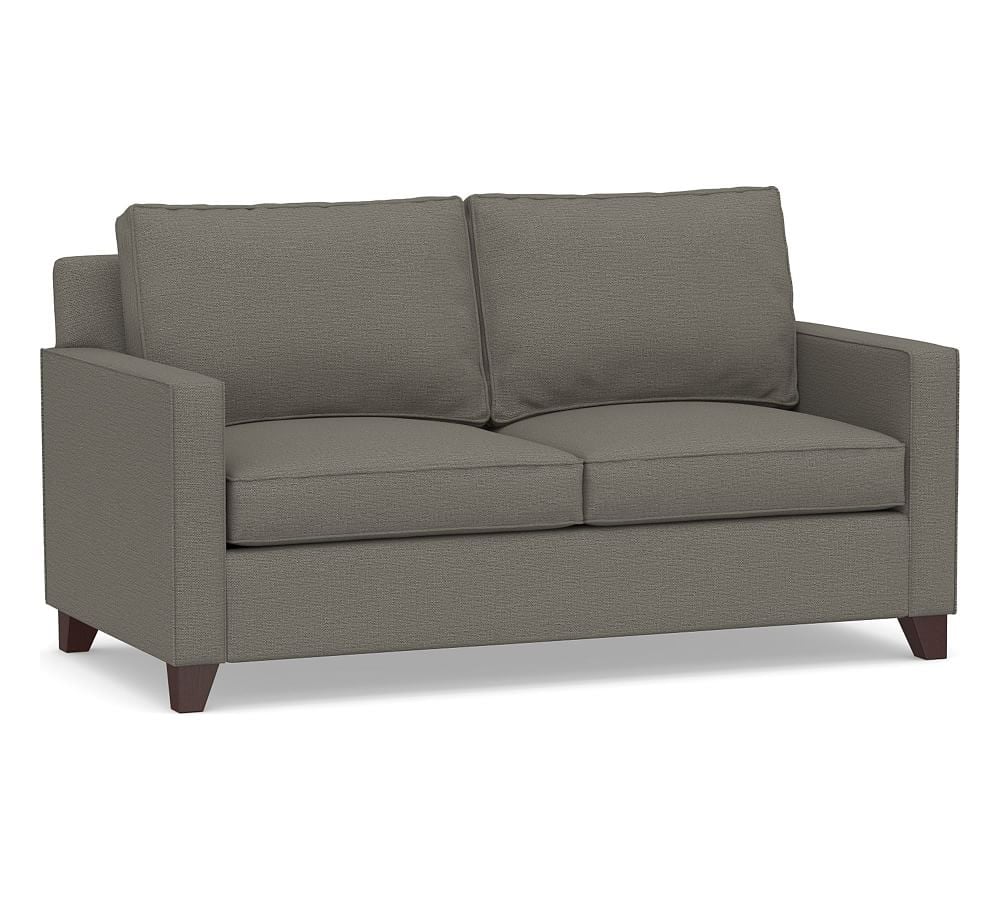 Cameron Square Arm Upholstered Full Sleeper Sofa with Air Topper, Polyester Wrapped Cushions, Chunky Basketweave Metal - Image 0