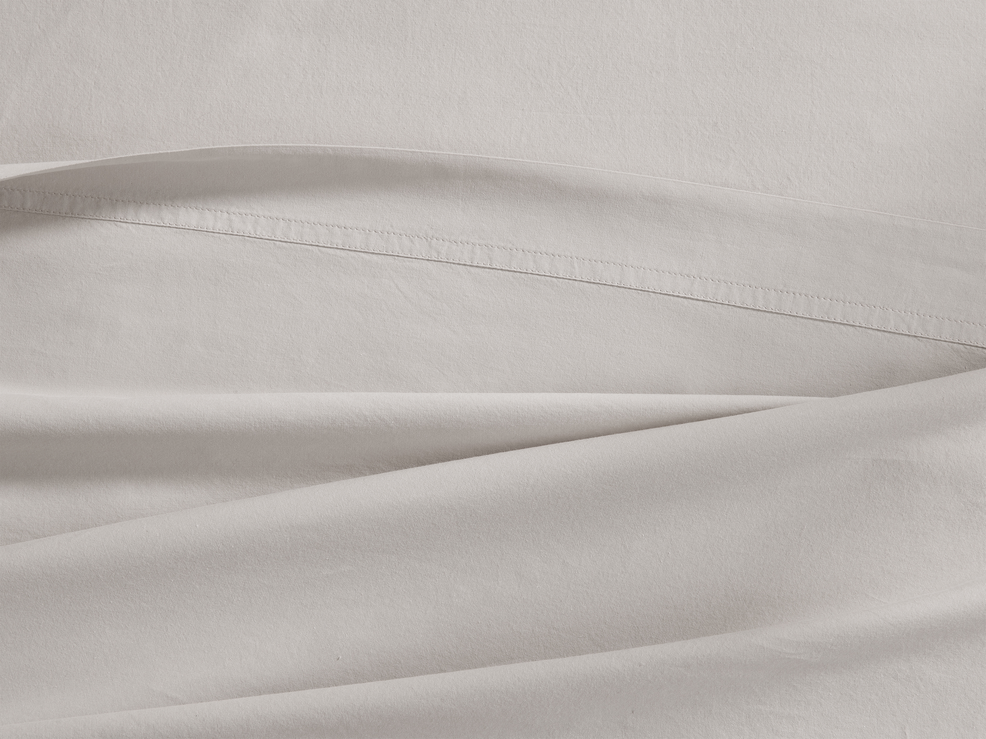 Italian Garment-Dyed Flat Sheet in Natural Percale Queen - Image 0