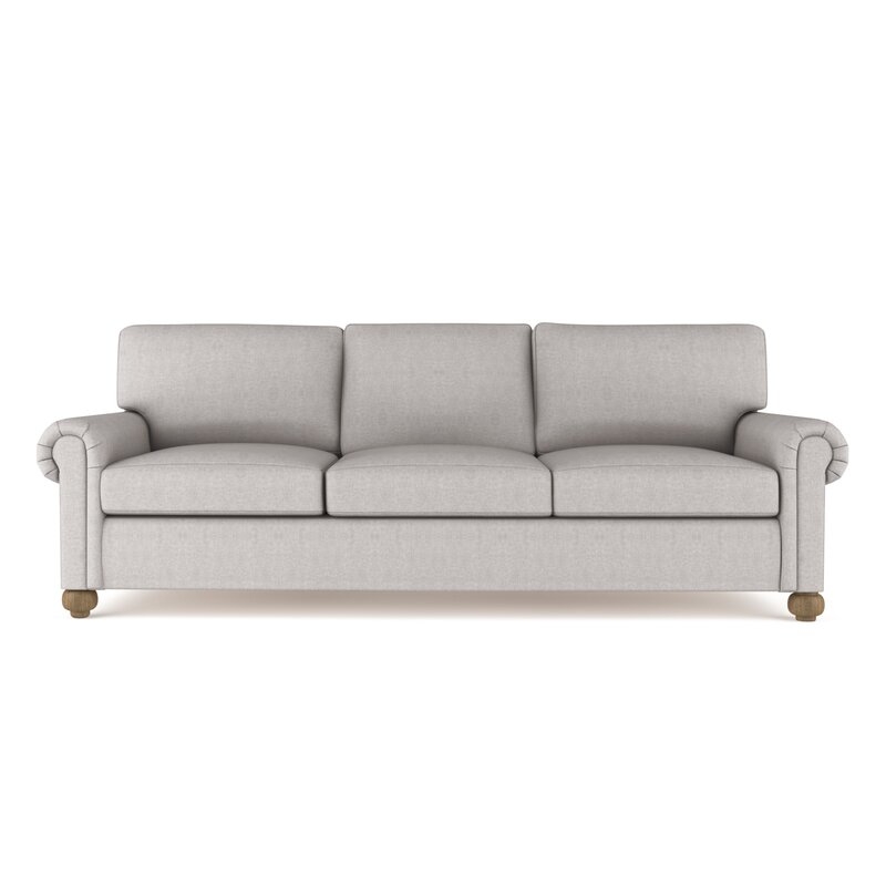 Tandem Arbor Walker Sofa Upholstery Color: Box Weave Linen Silver Streak, Size: 36" H x 108" W x 43" D - Image 0