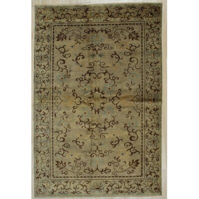 Belteau Hand Knotted Wool Green Rug - Image 0