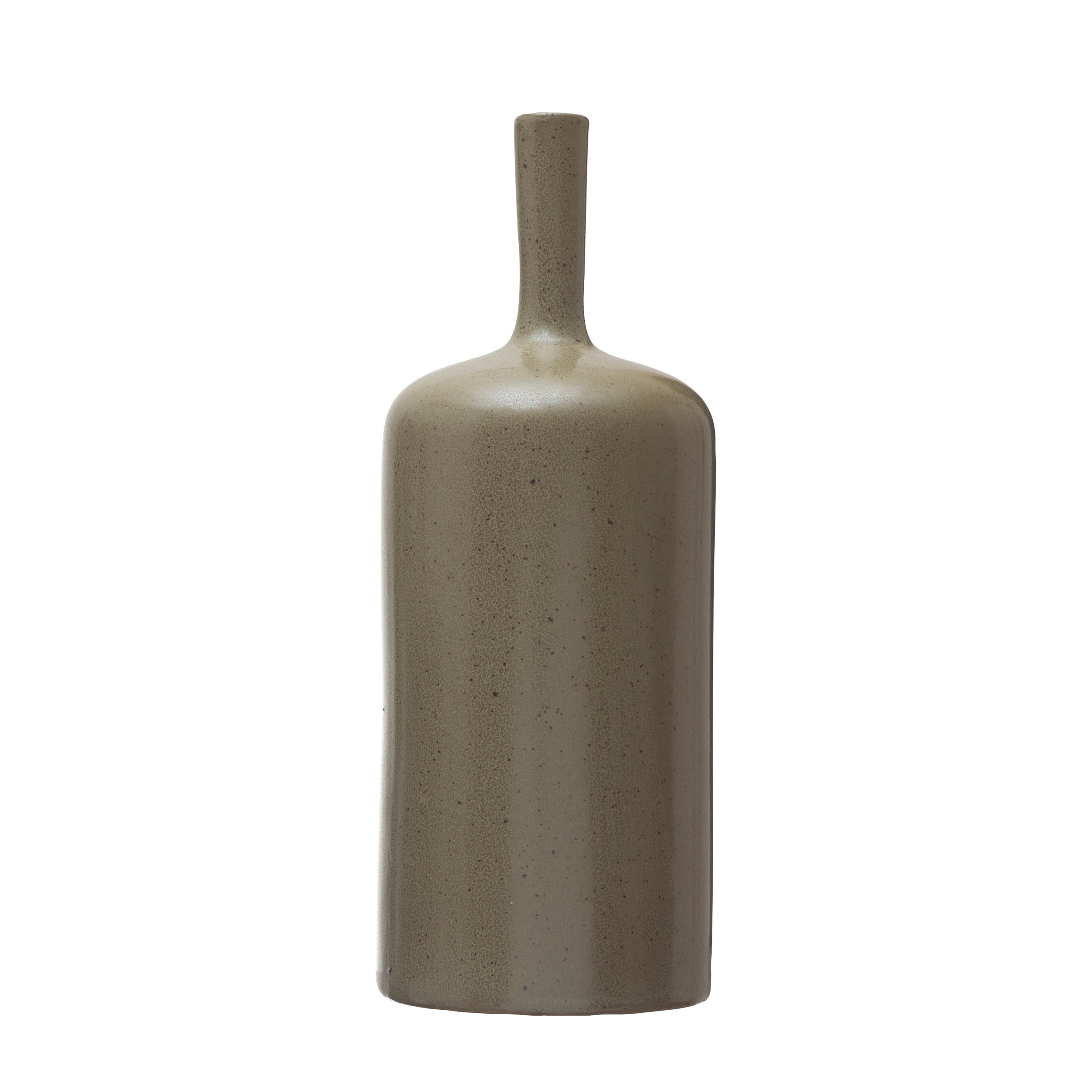  Stoneware Vase, Brown Reactive Glaze - Image 0