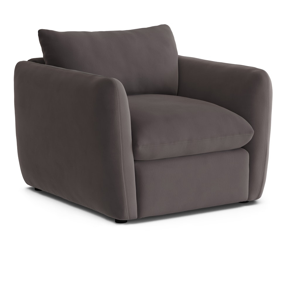 Leigh 42" Velvet Lounge Chair - Hale Warm Gray - Image 0