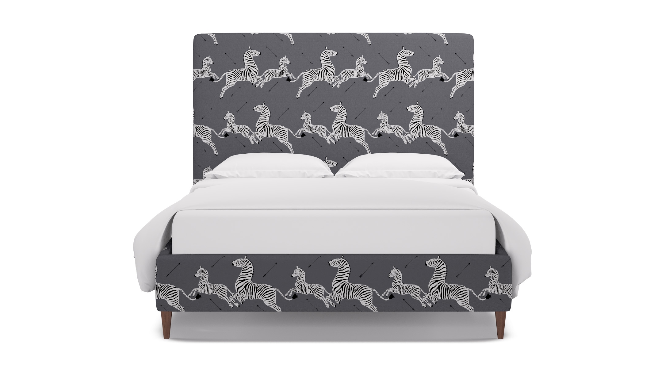 Classic Bed, Slate Zebra, Walnut Square Tapered Leg, Queen - Image 0