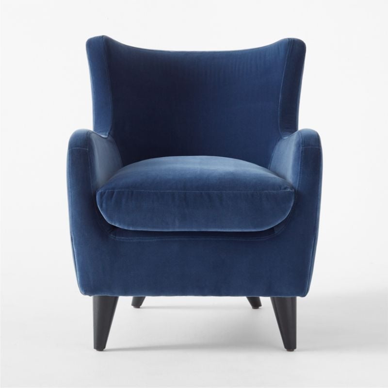Amber Blue Velvet Chair - Image 1
