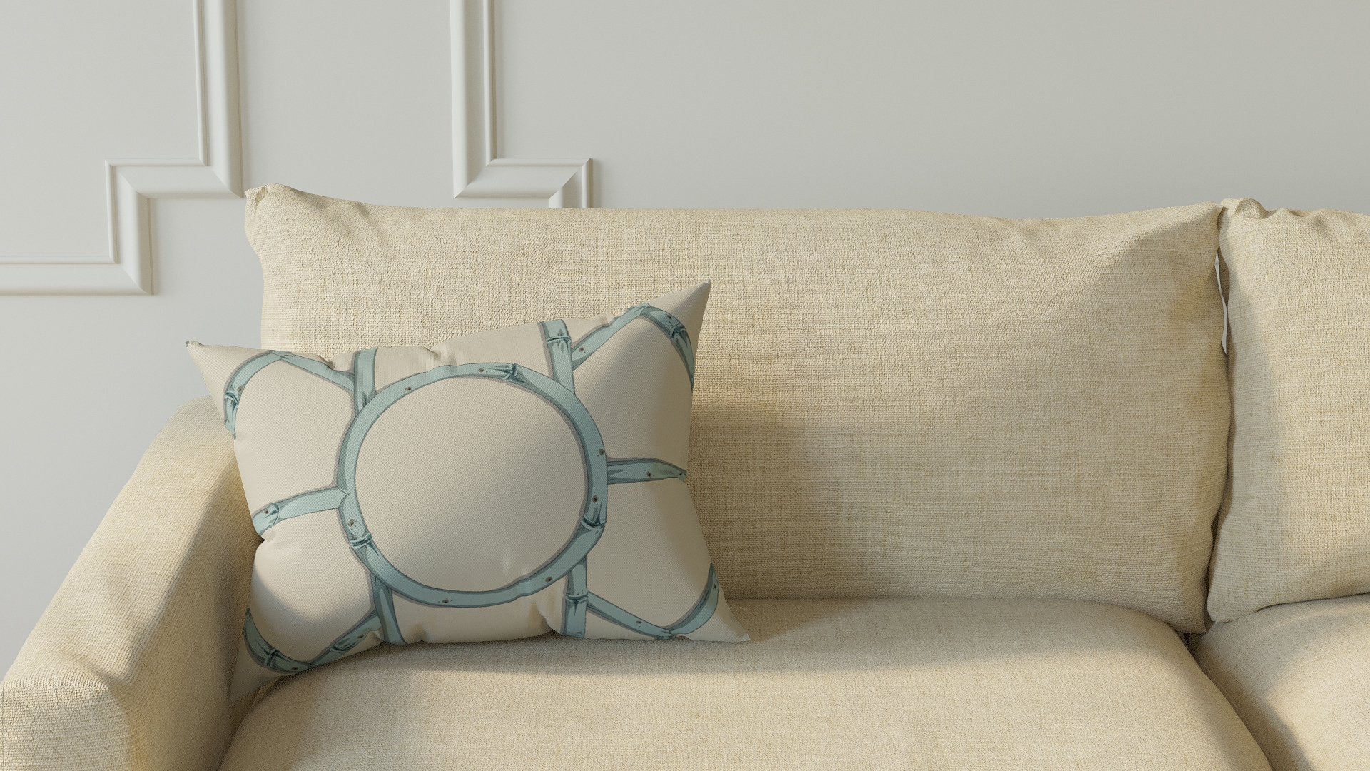 Throw Pillow 14" x 20", Blue Baldwin Bamboo, 14" x 20" - Image 2