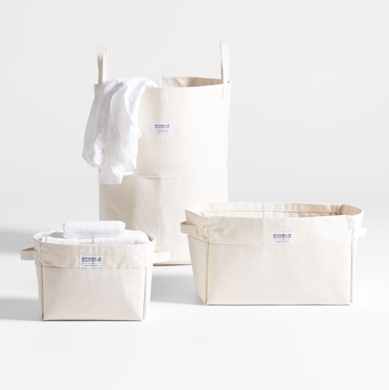 Steele ® Small Canvas Storage and Laundry Basket - Image 1