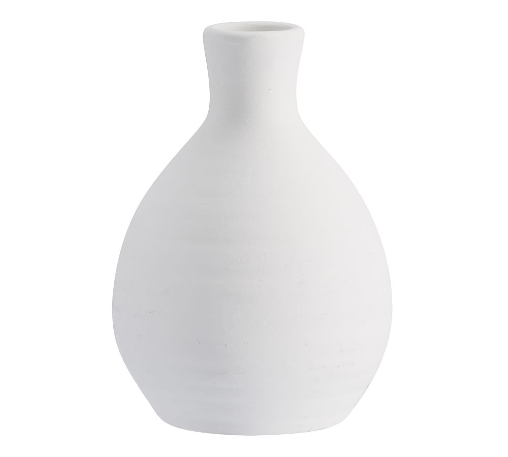 Urbana Ceramic Bud Vases, White - Small Bottle - Image 0