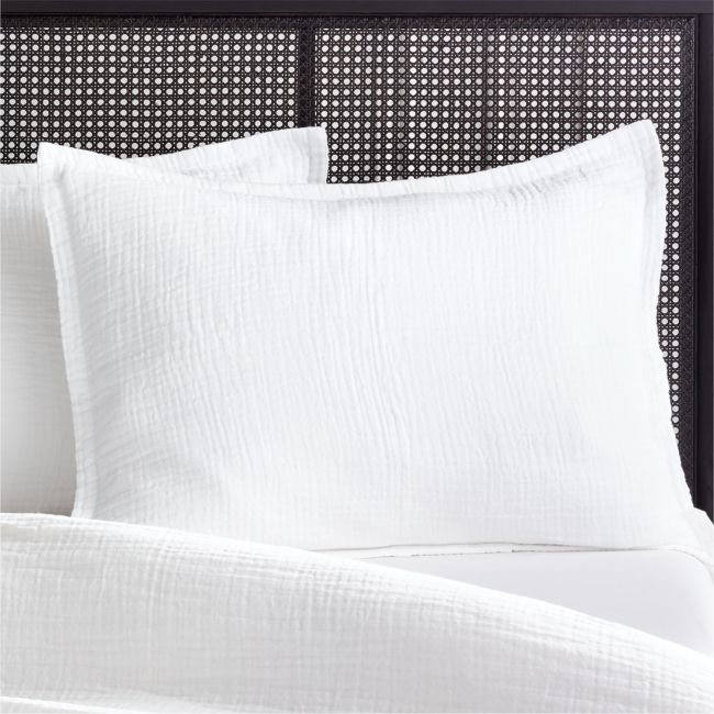 Alto Organic Cotton White Standard Pillow Shams Set of 2 - Image 0