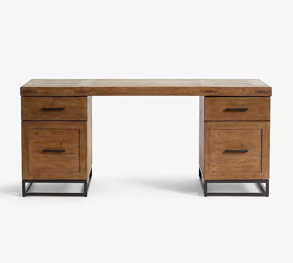 Malcolm 68" Desk, Glazed Pine - Image 0