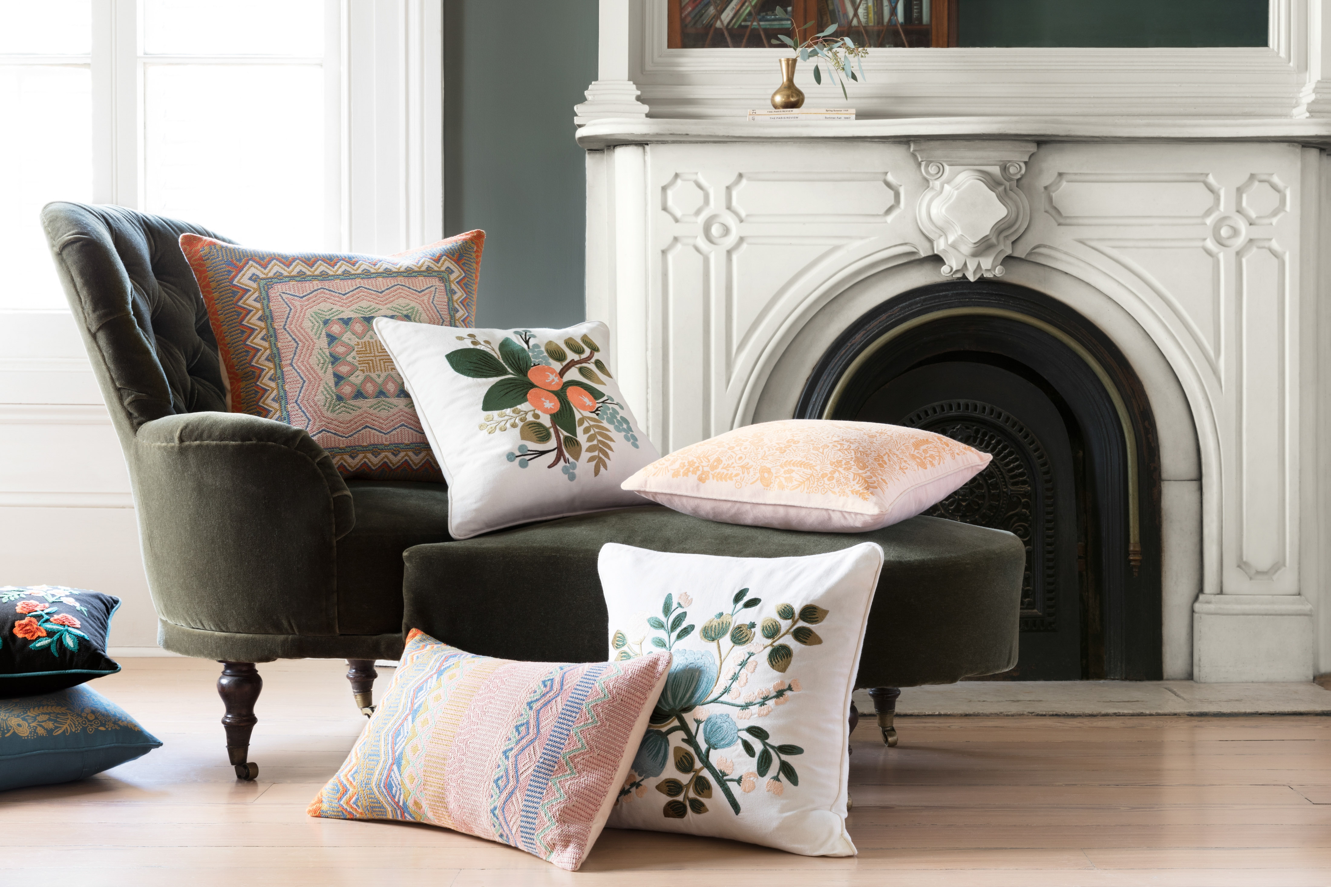 Rifle Paper Co. x Loloi Pillows P6033 Multi 13" x 21" Cover w/Poly - Image 2