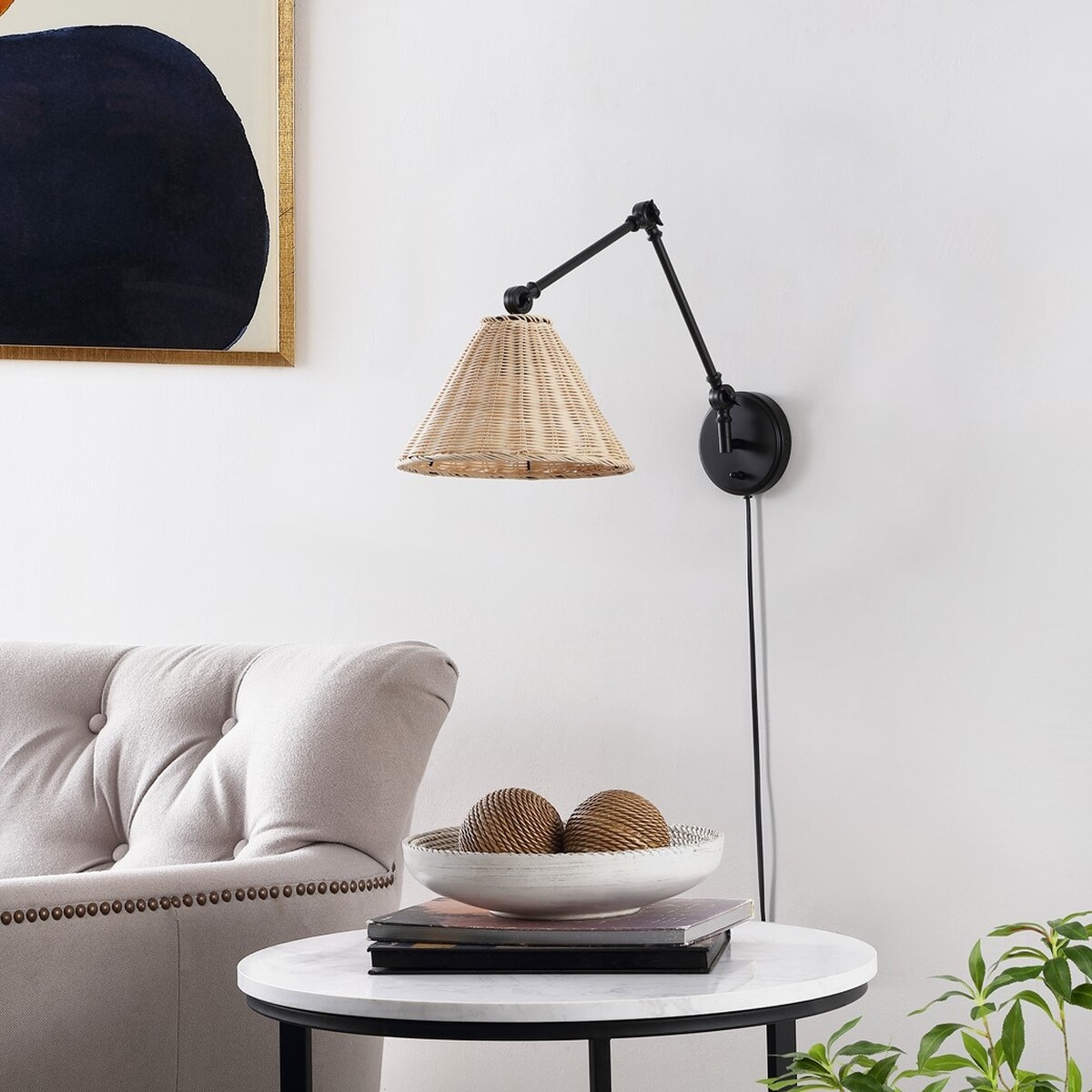 Solado 24" Wall Sconce - Natural / Black - Safavieh - Image 2