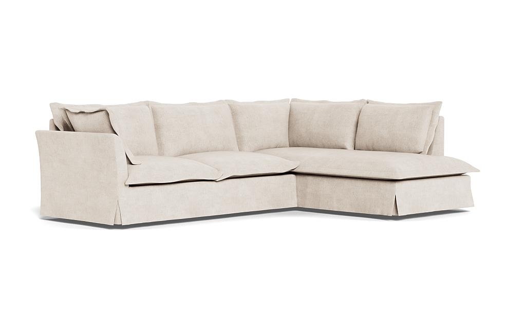 Skylar Slipcovered 3-Seat Right Bumper Sectional - Image 1