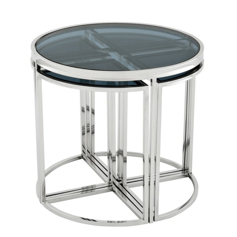 Eichholtz Vicenza 5 Piece Nesting Tables Color: Nickel - Image 0