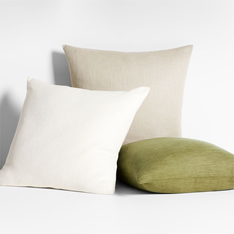 Slub Linen 23x23 Pumila Taupe Throw Pillow Cover by Laura Kim - Image 2