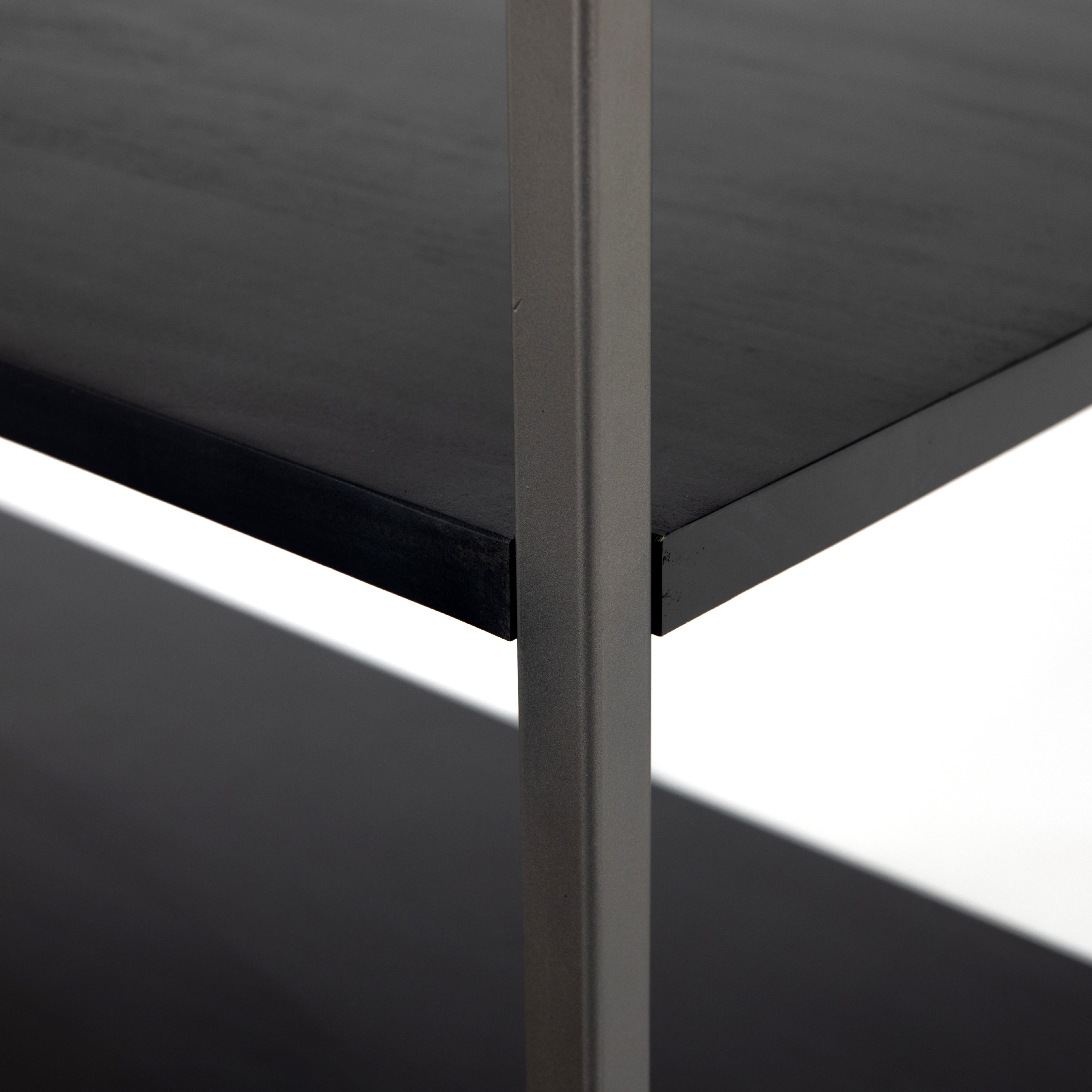 Trey Modular Wide Bookcase - Black Wash Poplar - Image 9