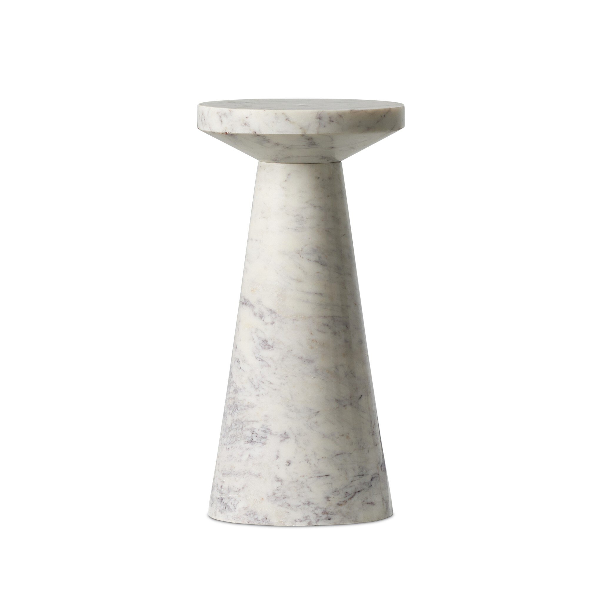 Mabel Nesting End Table - Veined White Marble - Image 2