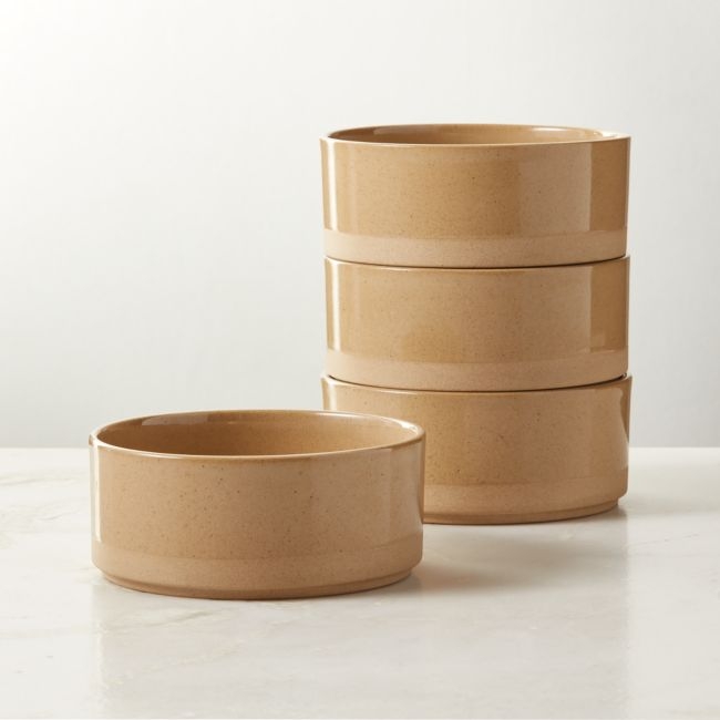 Darra Natural Recycled Stoneware Soup Bowls Set of 4 - Image 0