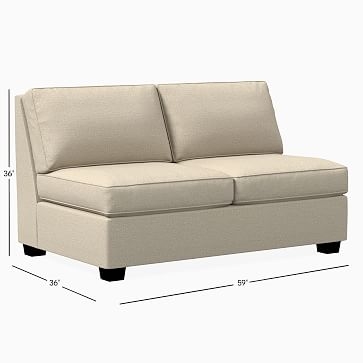 Henry Left Arm Loveseat, Poly, Twill, Dove, Chocolate - Image 3