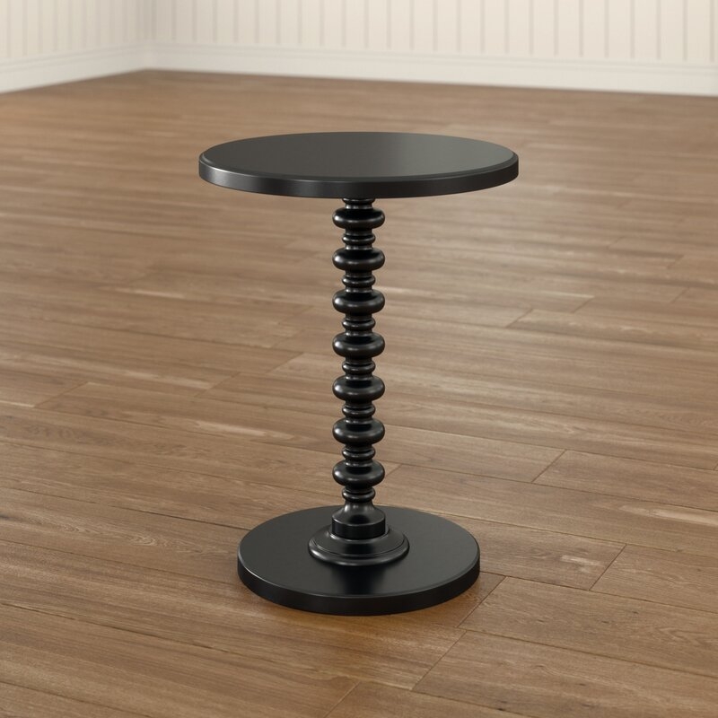 Beth Pedestal End Table, Black - Image 5