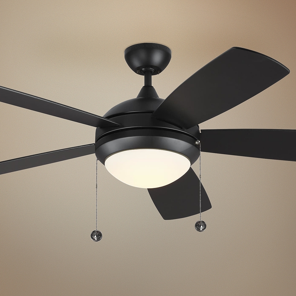 52" Monte Carlo Discus Matte Black LED Ceiling Fan - Style # 67P80 - Image 0