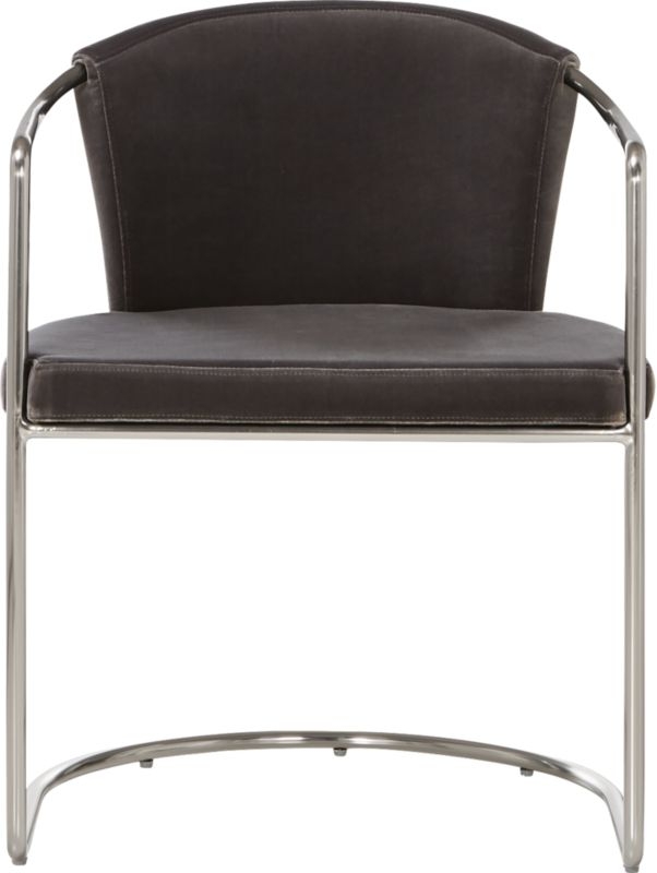 Cleo Grey Velvet Cantilever Chair - Image 1