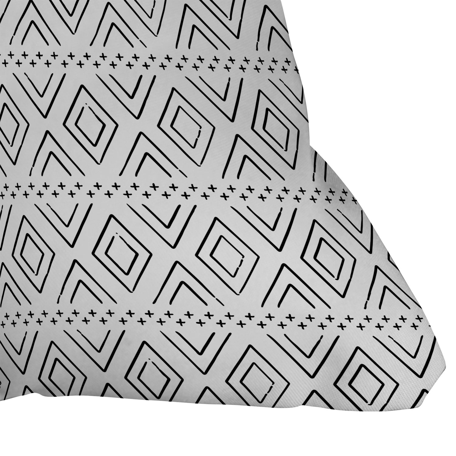 Farmhouse Diamonds Black by Little Arrow Design Co - Outdoor Throw Pillow 16" x 16" - Image 2