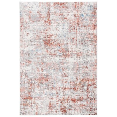 Abstract Ivory/Rust Area Rug - Image 0