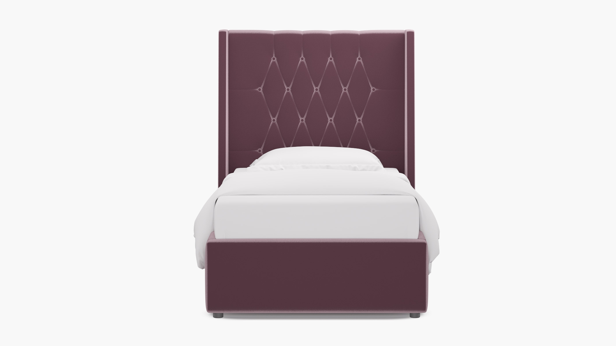 Tufted Wingback Bed, Lavender Performance Plush Velvet, Twin - Image 0