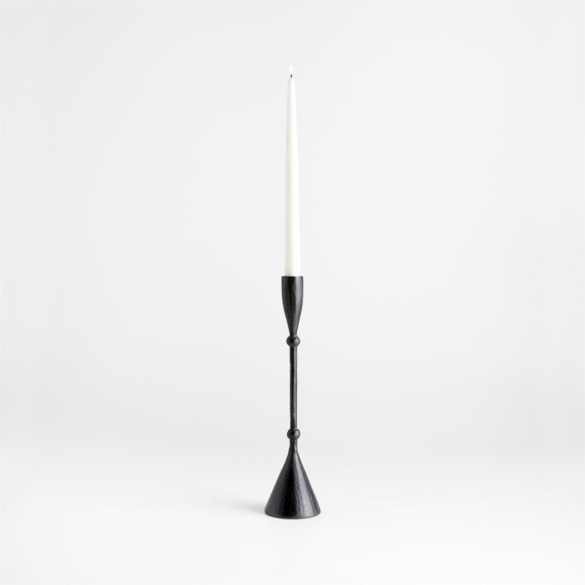 Ferric Small Black Metal Taper Candle Holder - Image 0