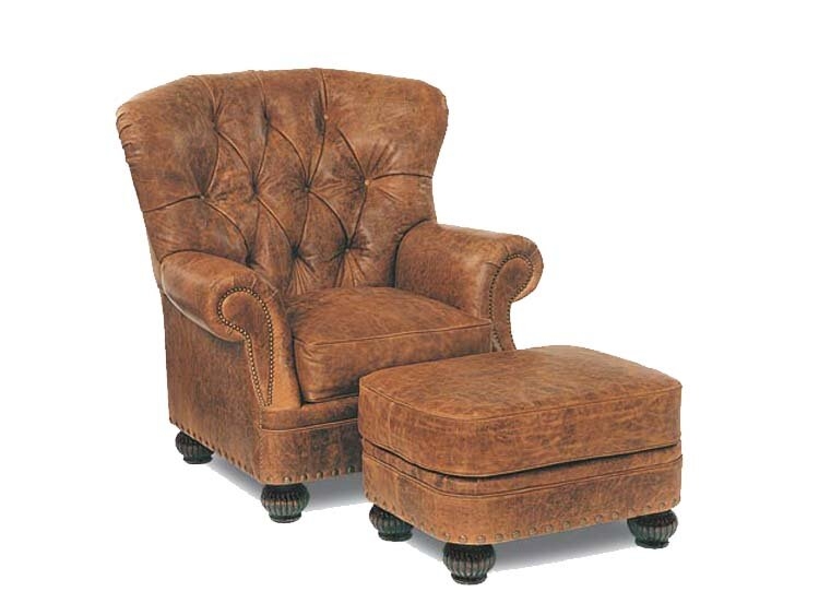 Leathercraft Conner 40"" Wide Tufted Full Grain Leather Club Chair - Image 0
