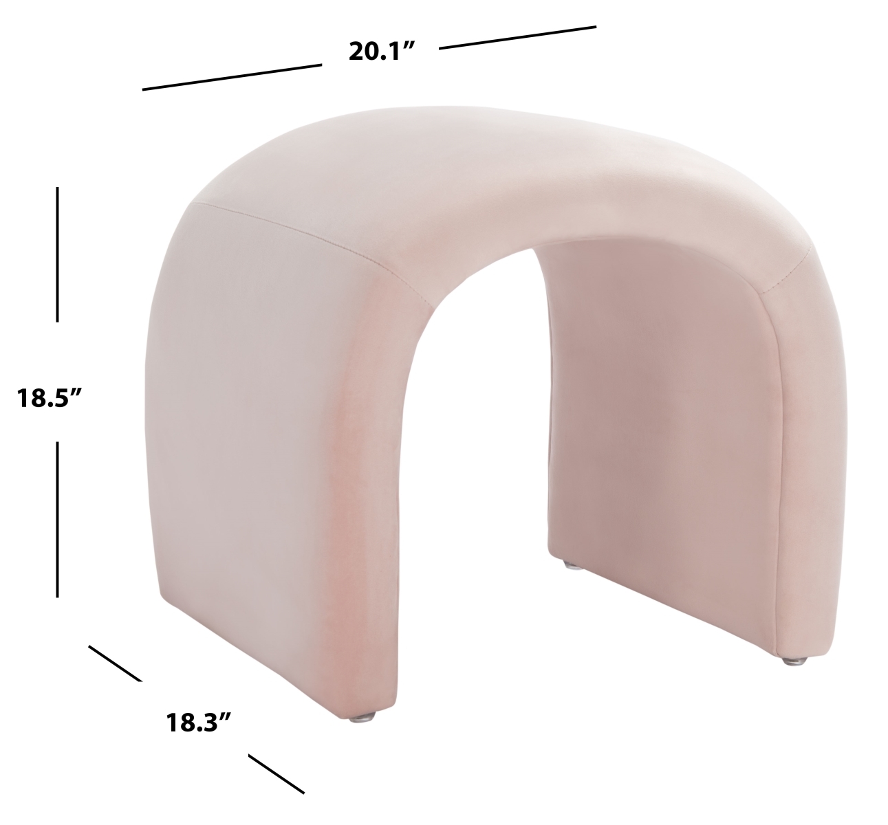 Kibo Ottoman - Light Pink - Safavieh - Image 6