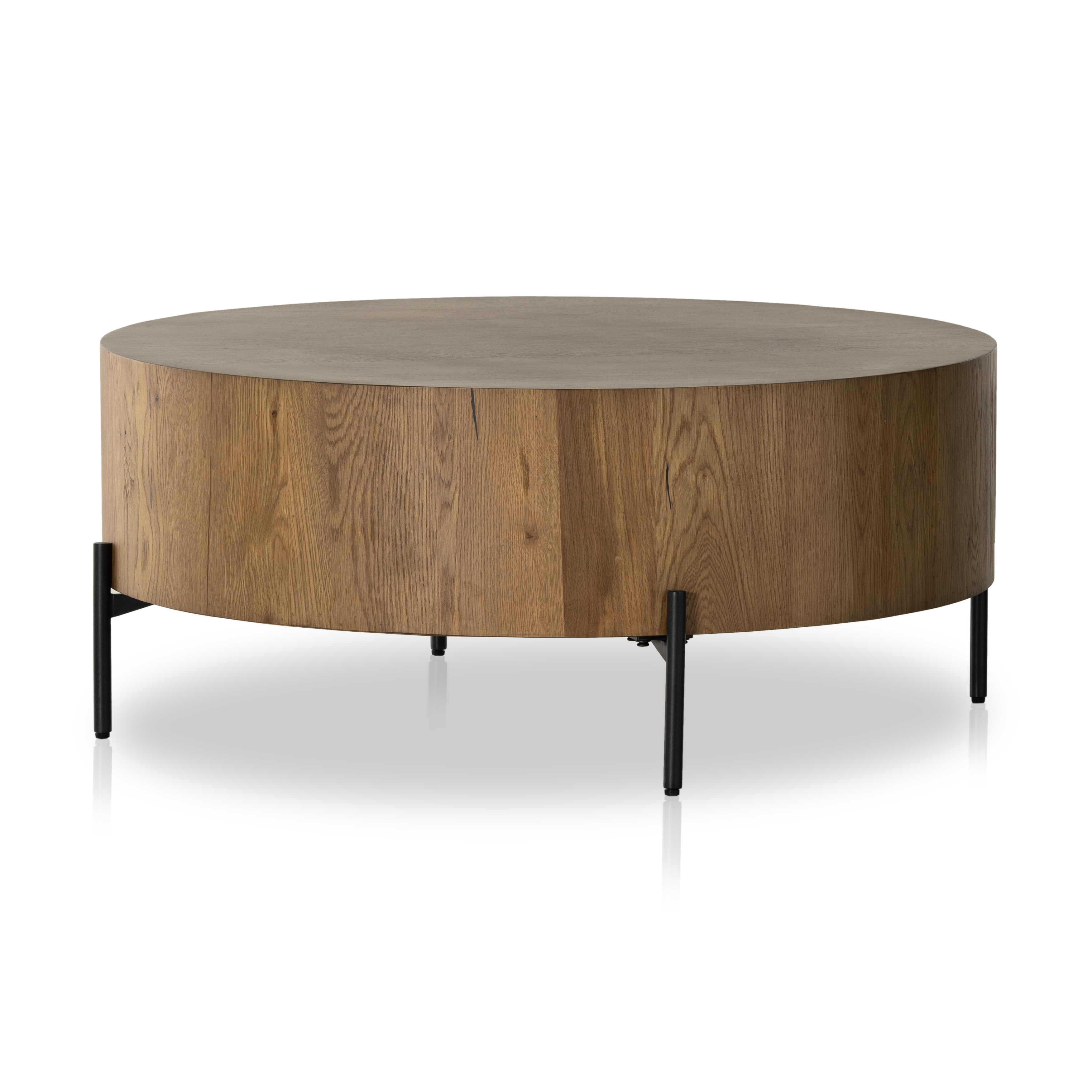 Eaton Drum Coffee Table-Amber Oak Resin - Image 0