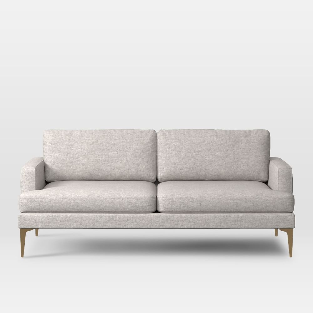 Andes 76.5" Sofa, Poly , Twill, Sand, Blackened Brass - Image 0