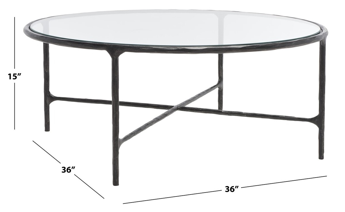 Jessa Round Metal Coffee Table - Black - Image 6
