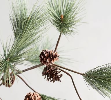 Faux Needle Nose Pine Branches, Set of 3 - Green - Image 1