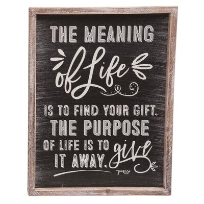 'Spring Chalkboard Motivational' Picture Frame Textual Art Print on Wood - Image 0