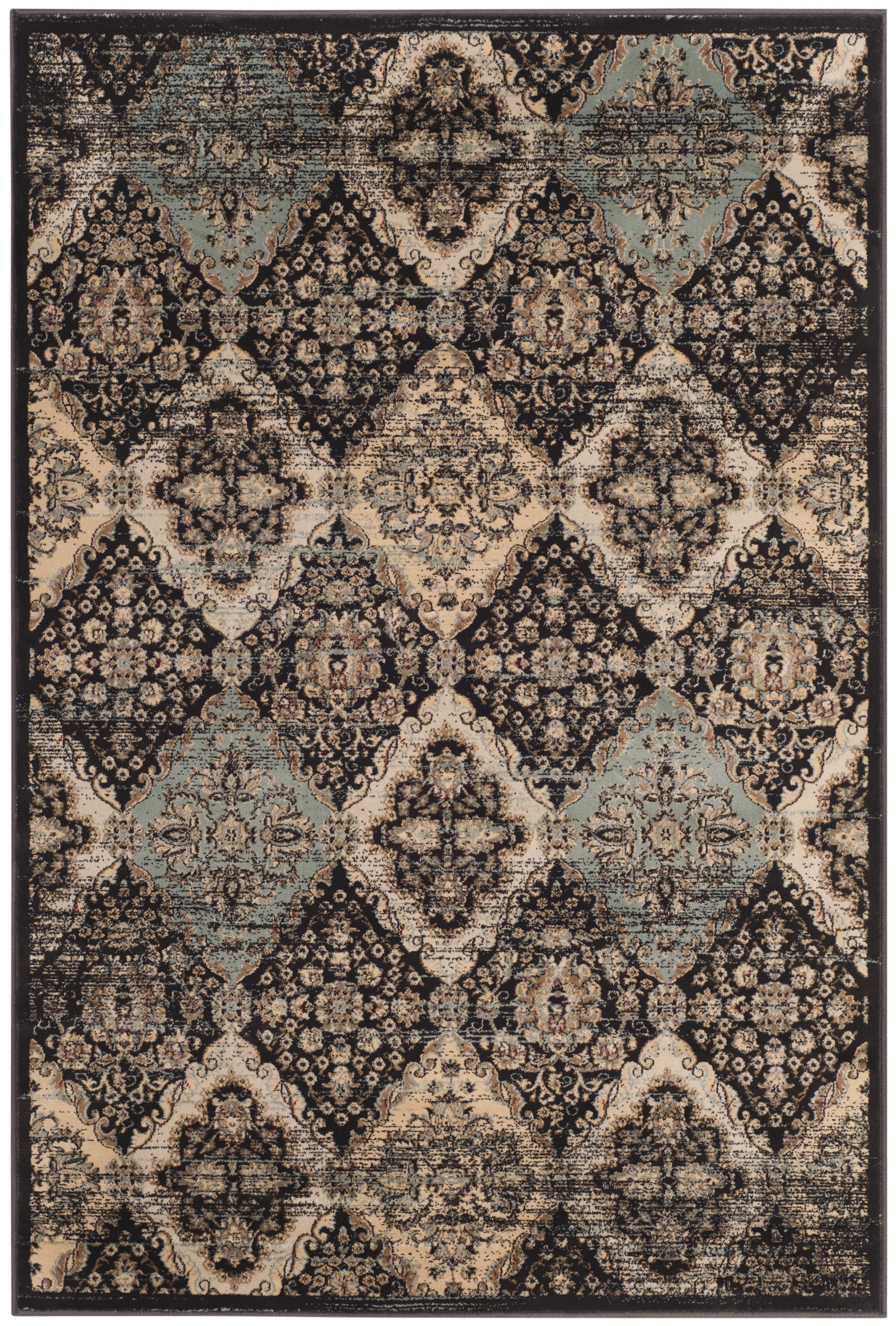 Arlo Home Woven Area Rug, VTG572B, Black/Light Blue,  5' 1" X 7' 7" - Image 0
