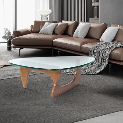 Furniture Modern Triangle Coffee Table, Nature - Image 0