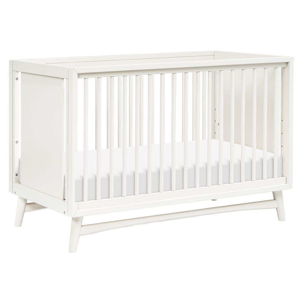 Peggy Mid Century 3 in 1 Convertible Crib Warm White, WE Kids - Image 0