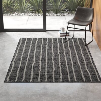 Sicily Geometric Charcoal/Ivory Indoor / Outdoor Area Rug - Image 0