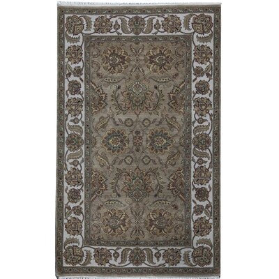 One-of-a-Kind Trinity Hand-Knotted Ivory 5' x 8'2" Wool Area Rug - Image 0