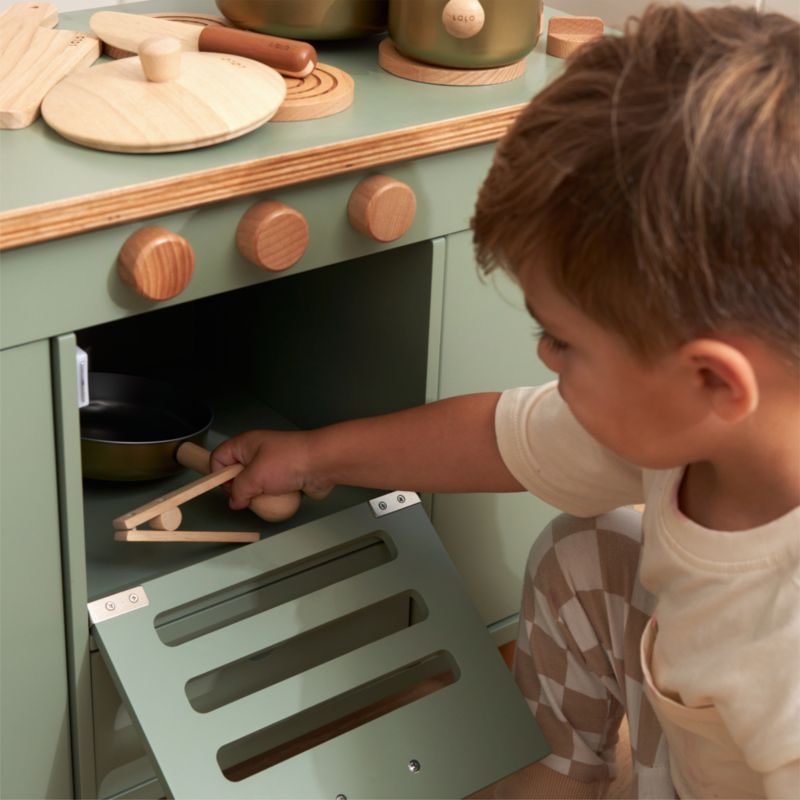 Lalo Sage Green Montessori Kids Play Kitchen - Image 2