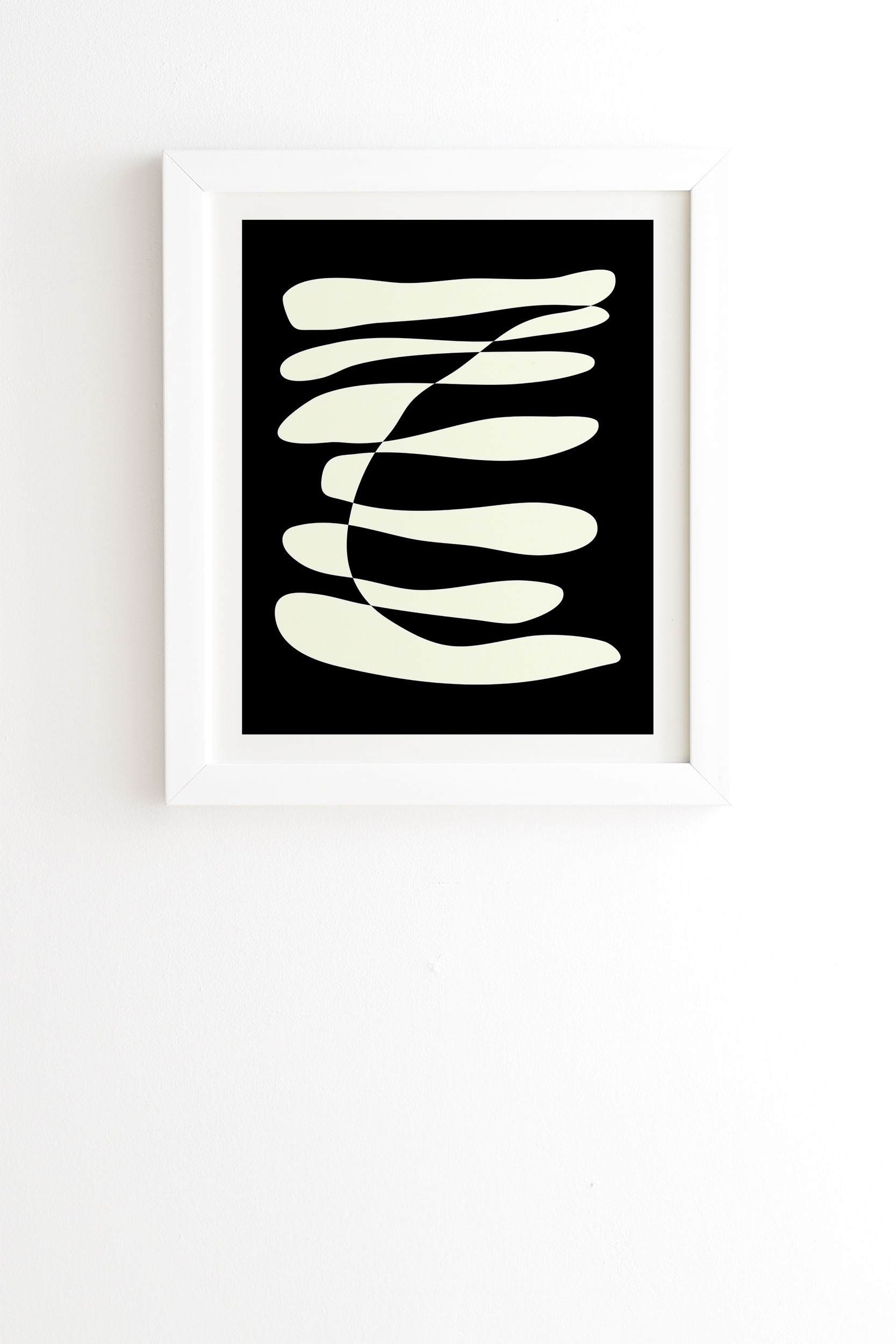 Abstract Composition In Black by June Journal - Framed Wall Art Basic White 19" x 22.4" - Image 0