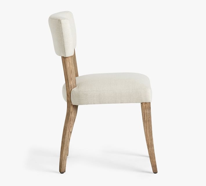 Payson Upholstered Dining Side Chair, Seadrift Leg, Basketweave Slub Oatmeal - Image 6