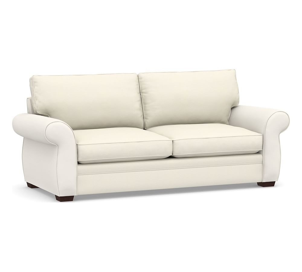 Pearce Roll Arm Upholstered Sleeper Sofa, Polyester Wrapped Cushions, Textured Twill Ivory - Image 0