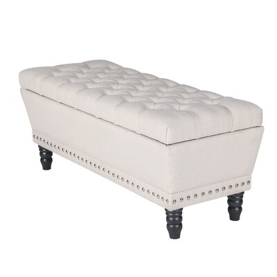 Our Storage Bench Features Soft Velvet Upholstery With Tufted Top, Accented With Decorative Nail-Head Trim Around. It’S The Perfect Way To Add Traditional Elegance To Your Living Room - Image 0