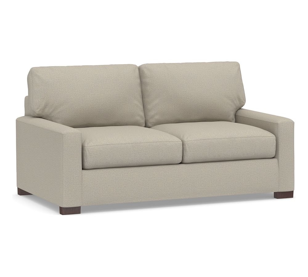 Turner Square Arm Upholstered Loveseat, Down Blend Wrapped Cushions, Performance Boucle Fog - Image 0