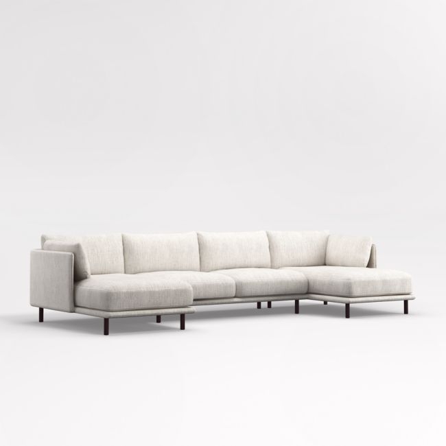 Wells 3-Piece U-Shaped Sectional Sofa with Dark Brown Leg Finish - Image 0