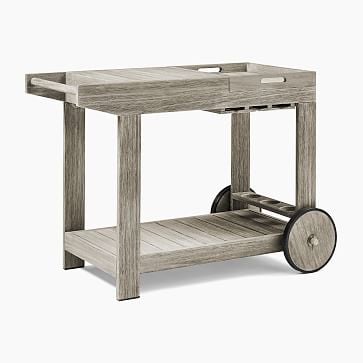 Portside Outdoor Bar Cart, Weathered Gray - Image 0