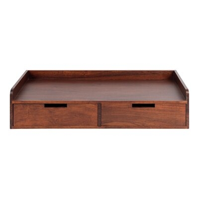 Darney Solid Wood Floating Shelf with Drawer - Image 0